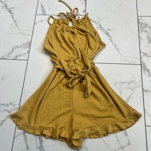 Caution To The Wind Mustard Jumpsuit